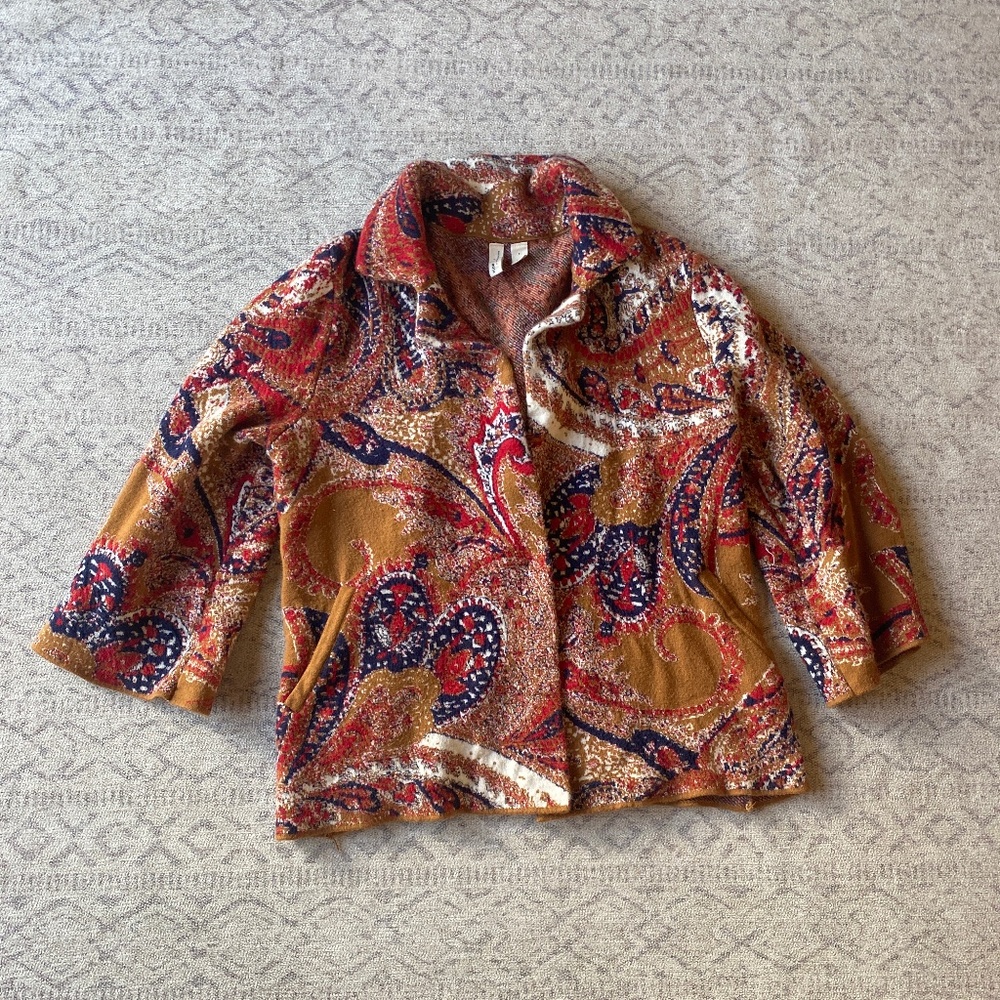 Moth Anthropologie Women’s Paisley Intarsia Blazer